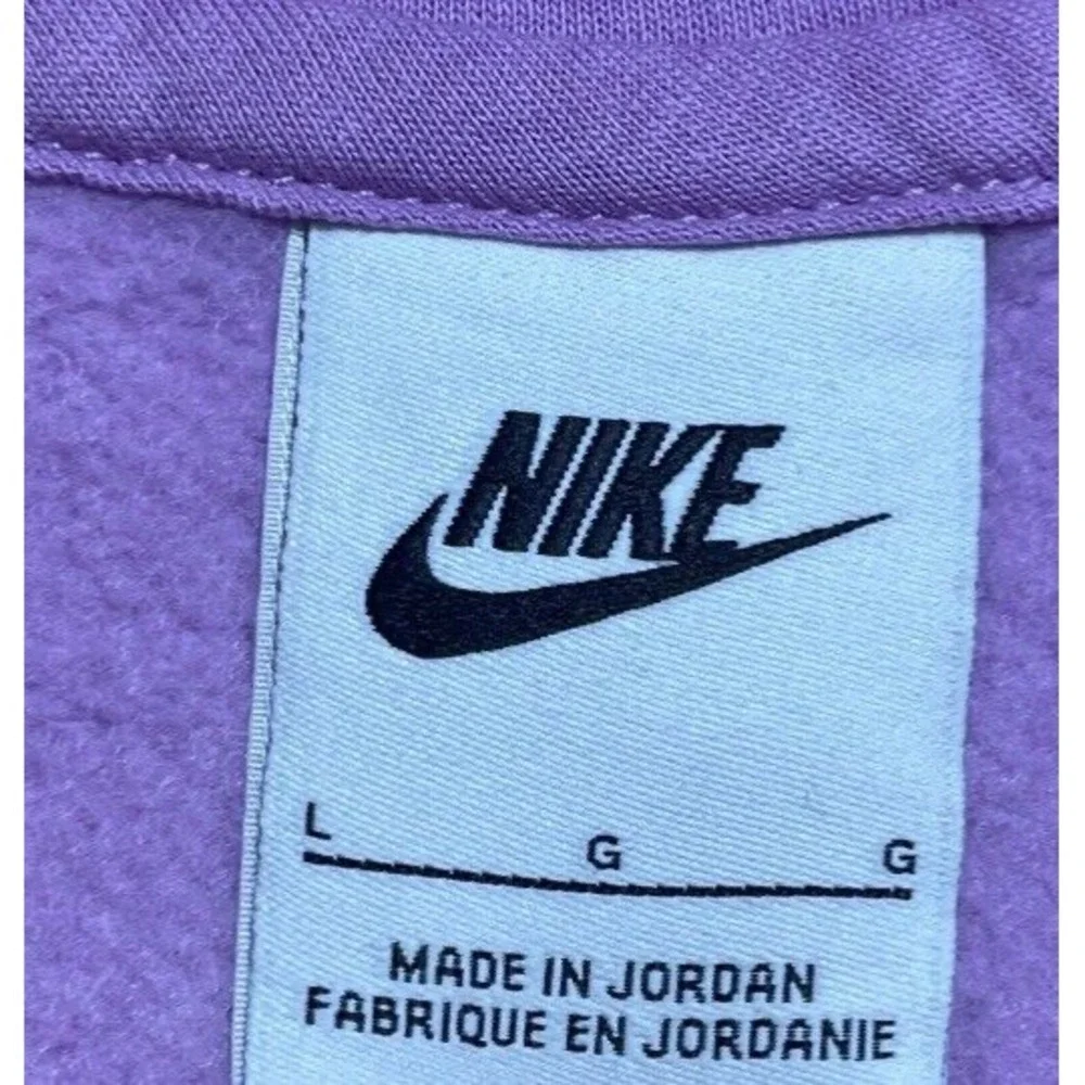 Nike Sportswear Club Hoodie Girls Large Purple Fleece Full Zip Logo Sweatshirt